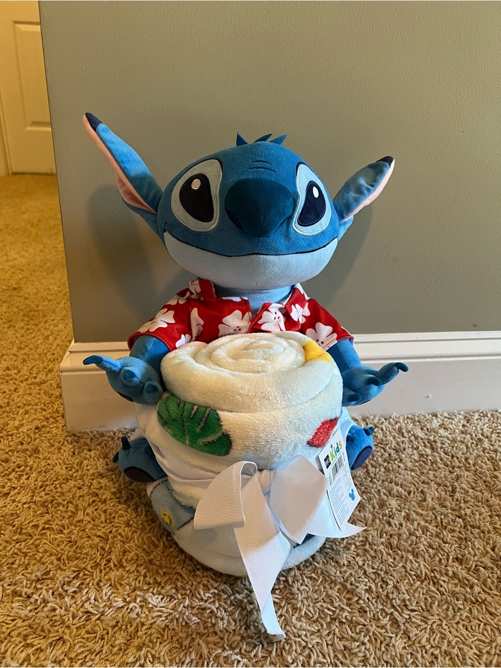 Stitch Plush in Red Hawaiian Shirt with Blue Fur